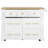 Versatile White Kitchen Island With 6 Drawers, Pull-Out Trash Can, And Drop Leaf, Featuring Power Outlet And 5 Open Racks For Enhanced Functionality-1811585992