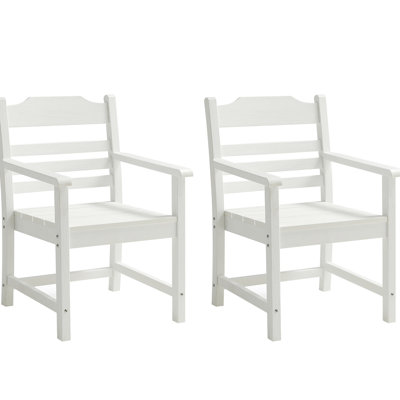 2 chaises de patio avec accoudoirs, matériau des hanches, texture de grain de bois blanc pur, option de détente extérieure pour 2 personnes, hanches, apparence de bois, confort