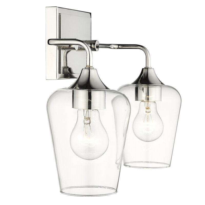 2 - Light Dimmable Vanity Light, Polished Nickel
