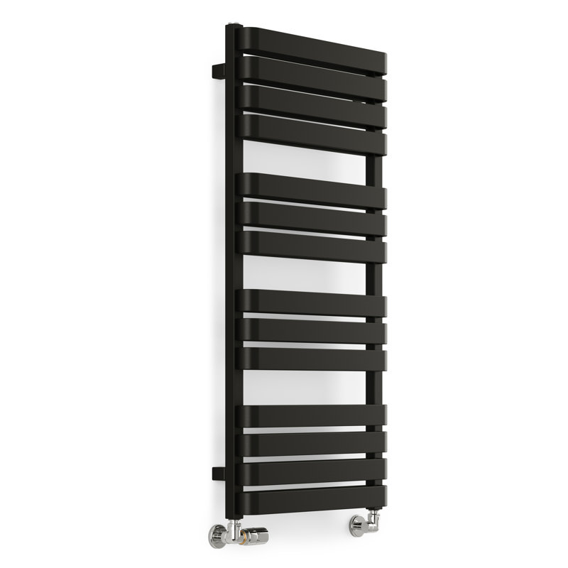 Warp T Bold Heated Towel Rail, 111cm H  x 50cm W x 11.2cm D, Black