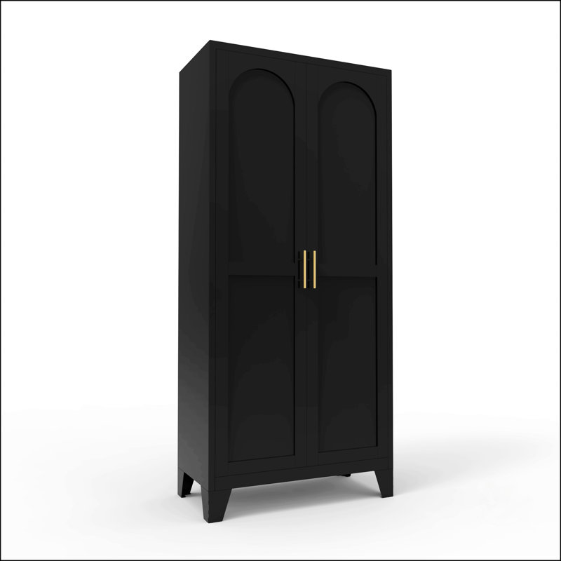 71'' 2 Shapely Doors Cabinet, Black