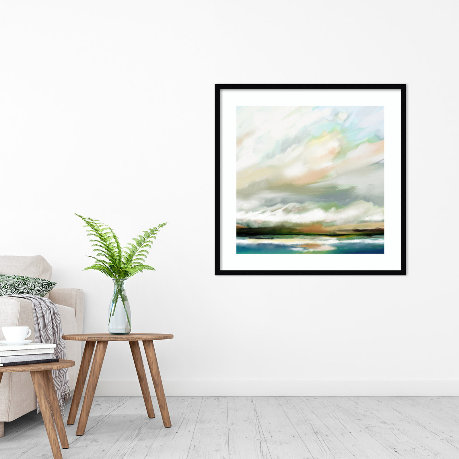 Sunday Morning Print by Mary Sparrow, 19" H x 19" W, Framed Print, Noir Black