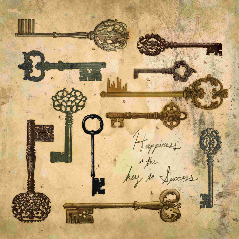 " Vintage Keys 2 ", 12" H x 12" W
