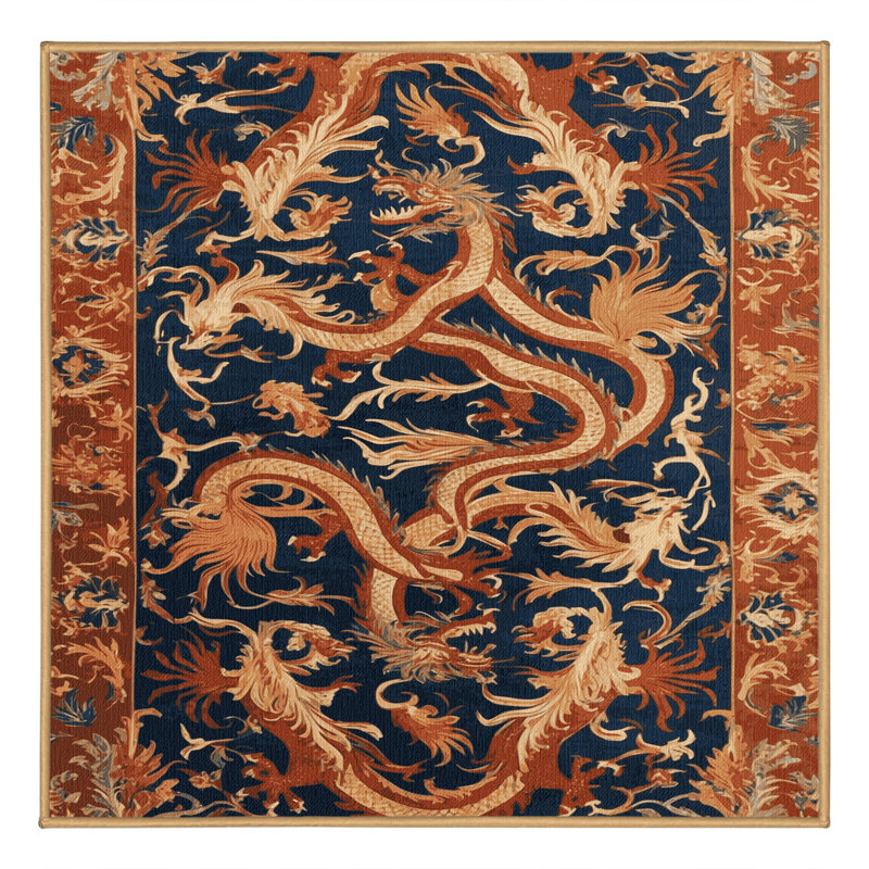 Tapis brun français lavable à la machine, Carré 3 pi