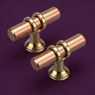 Paquet de 10 boutons d'armoire en nickel brossé et or, quincaillerie en alliage de zinc deux tons et aluminium pour portes de cuisine, de salle de bain, de commode et de garde-robe