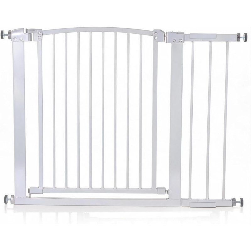Barrière courbée en fer pour animaux de compagnie et pour bébés, barrière de sécurité intérieure en métal durable, Blanc
