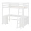Structure de lit en bois massif avec tablettes de rangement, armoire, bureau en U et 2 tiroirs-1154058140-1154058131