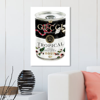 «Fashion and Glam Italian Luxe Soup, Glam Black», impression sur toile