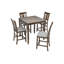 Ensemble de table de salle à manger 5 pièces, ensemble de table de salle à manger carrée en bois pour 4 personnes, ensemble de table de cuisine à hauteur de comptoir avec table carrée et 4 chaises rembourrées-1207538523-1207538524