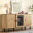 70" Mid-Century Modern Coffee Bar Sideboard With Beverage Fridge, Adjustable Shelves, And Storage For Dining Room Or Living Room, Light Oak-738279925