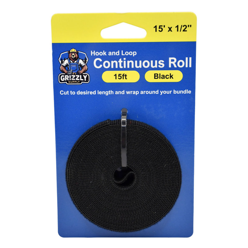 1/2” Hook and Loop Continuous Roll 15ft/roll