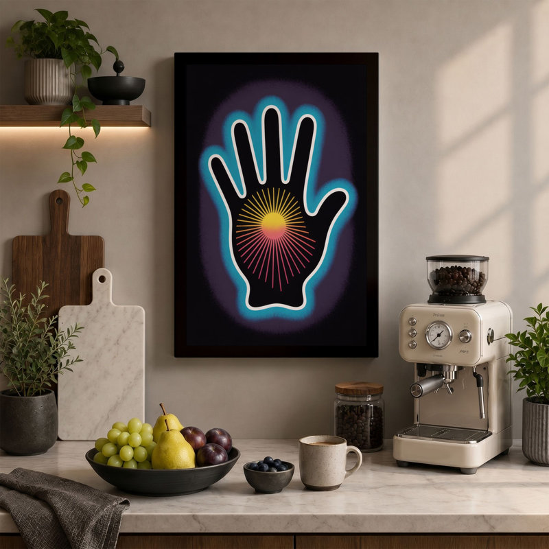 Glowing Hand in Light Modern - Wrapped Canvas, 30x20 - 76.2 x 50.8 cm, Cream Border