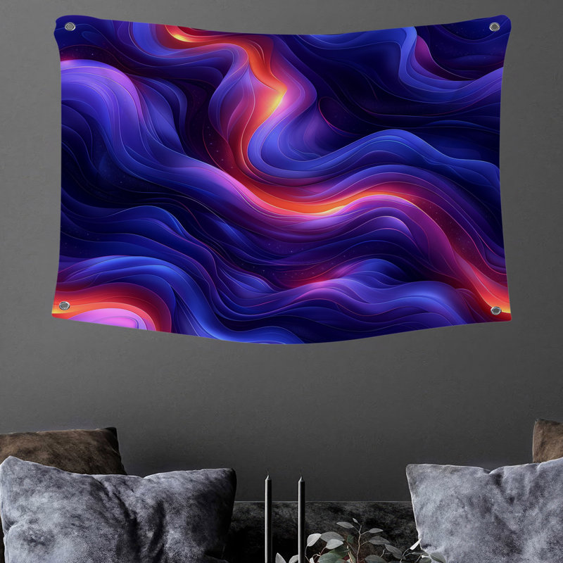 Tapisserie murale «Abstract Waves» - Décoration murale abstraite, H 50 po x l 60 po