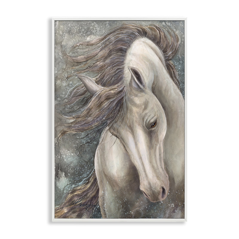 Cheval d'élever avec crinière ondulée, estampe numérique, design par Jody Bergsma, H 18 po x l 12 po
