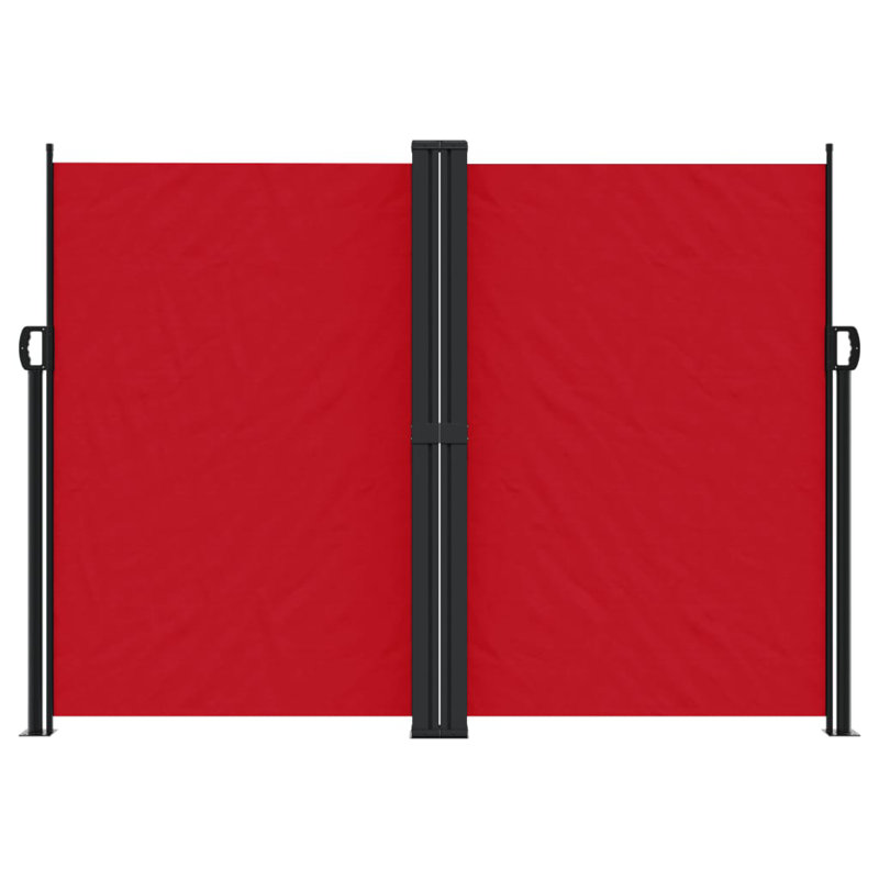 Dakota Fields Retractable Side Awning, Red, 180cm H x 1000cm W