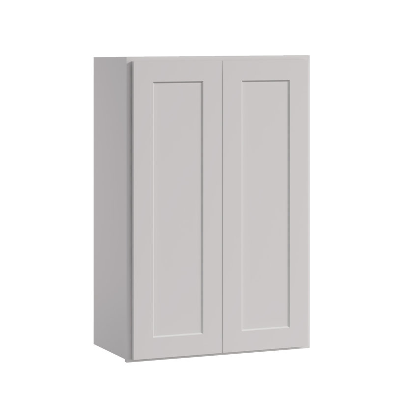 Armoire de cuisine murale avec tablettes réglables l 24 po x H 36 po x P 12 po, 24"W x 36"H x 12"D, Shaker pierre grise