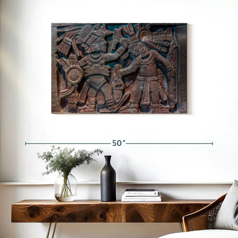 Senne Aztec Stone Carving, 24" H x 36" W