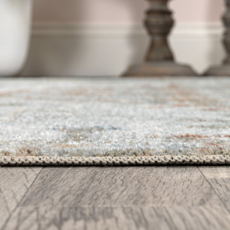 Macknair Bohemian Medallion Low-Pile Machine-Washable Cream/Brown/Green Rug, Runner 2' x 7'10"