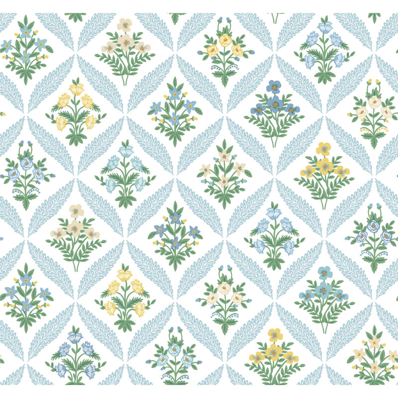 Papier peint Estee Garden, Bleu