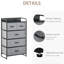 Commode 5 chambres - Commode en tissu gris avec structure en acier et tiroirs pliables de rangement, structure tombante