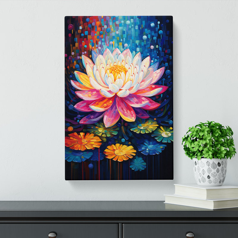 Lotus Flower Orphism No.2 - Wrapped Canvas, 76cm H x 50cm W x 3cm D