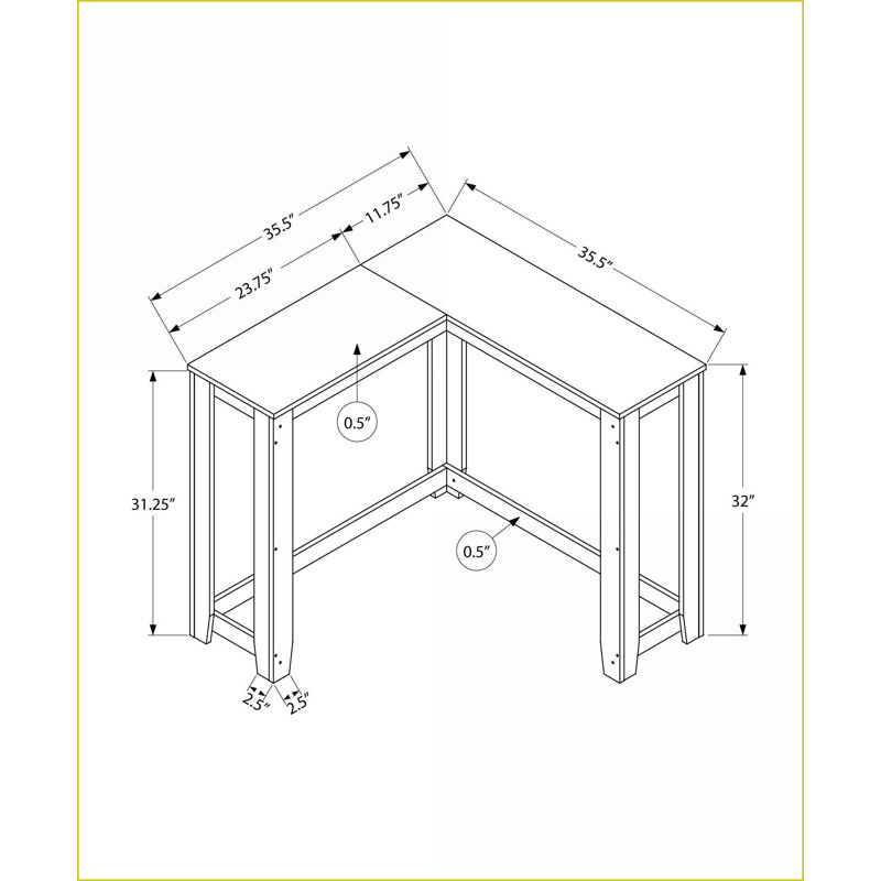 Table basse en stratifié brun peu encombrant pour vestibule et amp; Chambre à coucher, style contemporain moderne