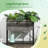 Portable Elevated Garden Bed with Tool Storage and Rattan Look for Various Plants