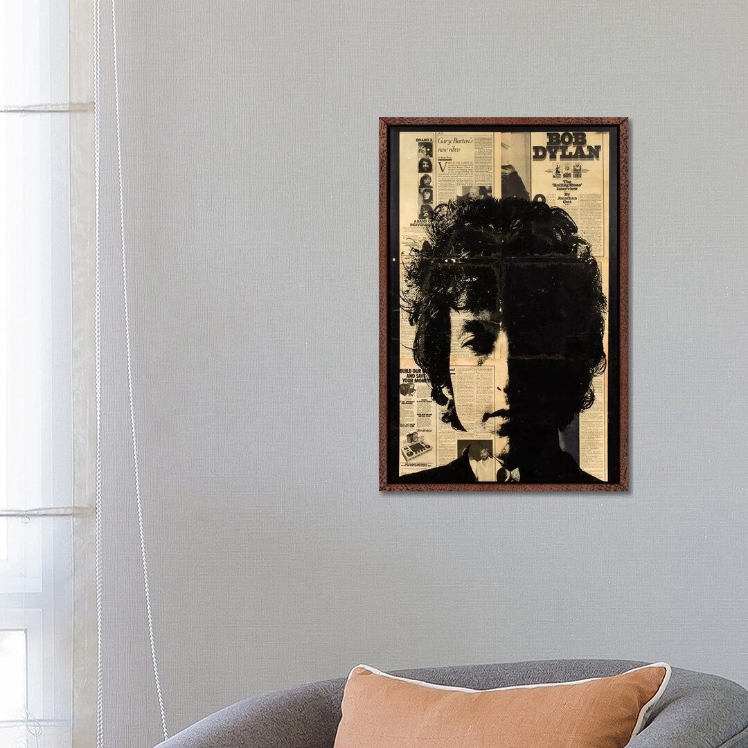 Leinwandbild - Grafikdruck „Bob Dylan” von Dane Shue