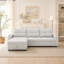 Canapé-lit convertible en tissu, canapé-lit modulaire escamotable avec charge USB et porte-gobelets, canapé-lit en forme de L avec rangement pour le salon (beige)