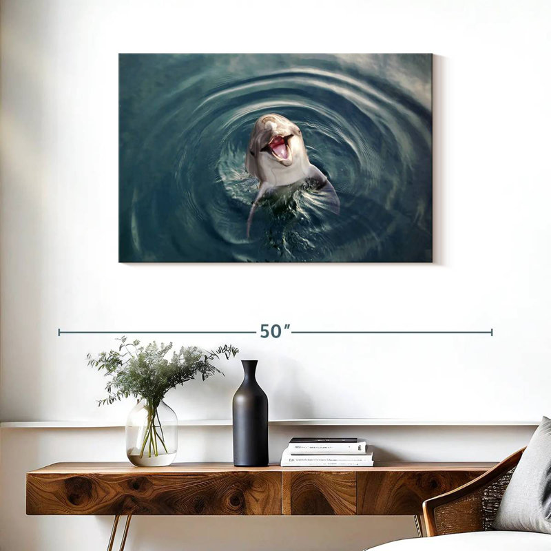 Brampt Excited Dolphin, 24" H x 36" W