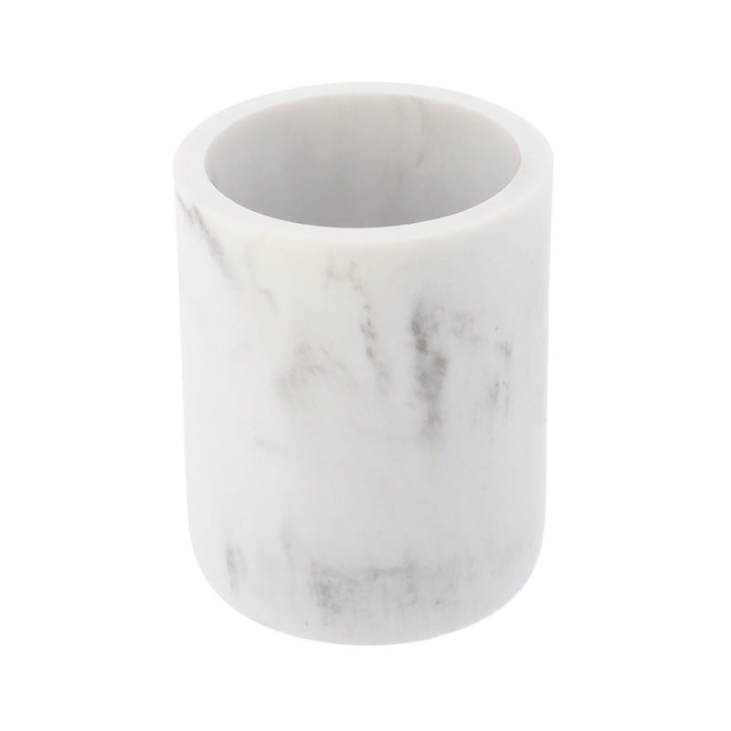 Marble Resin Toothbrush Holder, White