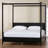 Wooley Mid-Century Fluted Wood King Size Canopy Bed-1459809395