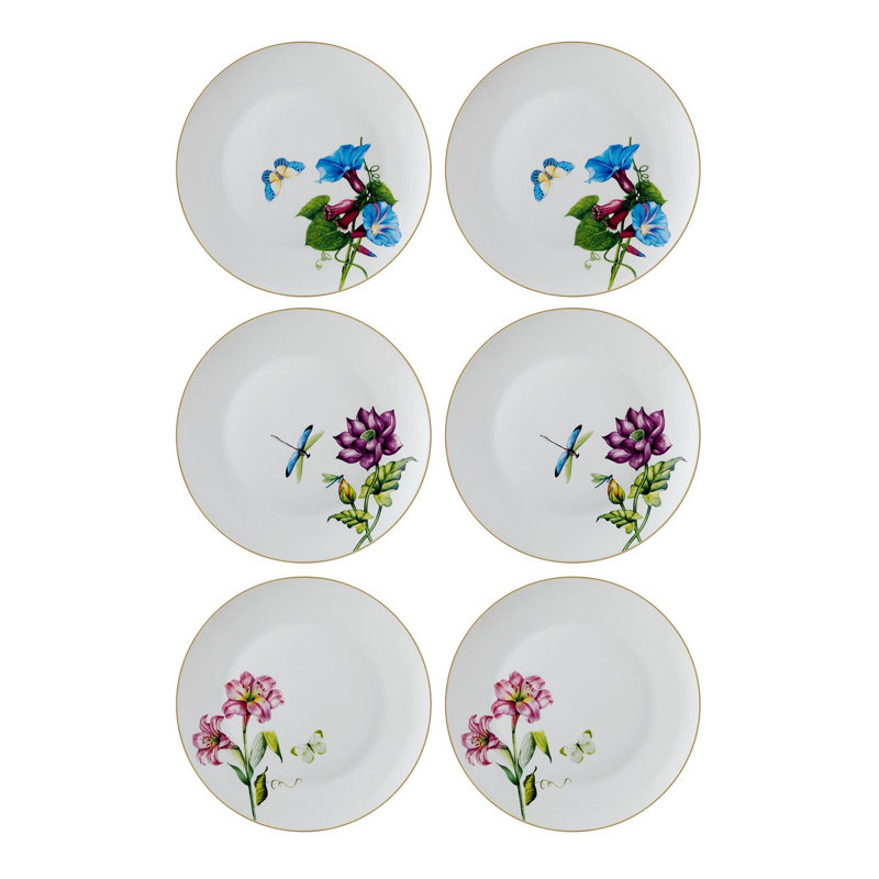 Ensemble de 6 assiettes rondes en porcelaine