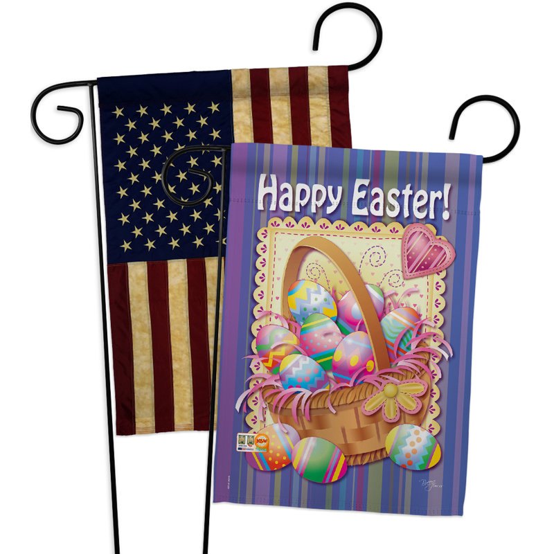 Double Sided 13'' H x 13'' W Polyester Easter Garden Flag