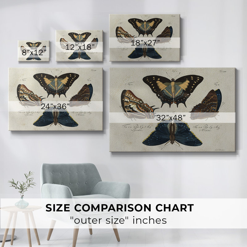 «Crackled Butterflies IV», toile tendue avec châssis, H 12 po x l 18 po