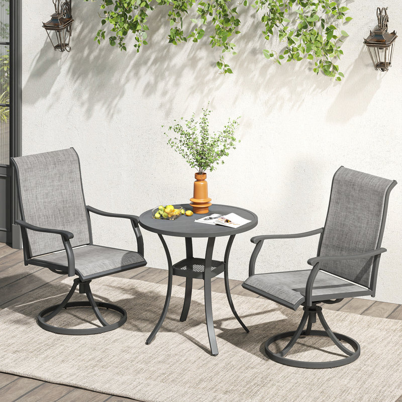 Ensemble repas pour patio, Gris / Gris