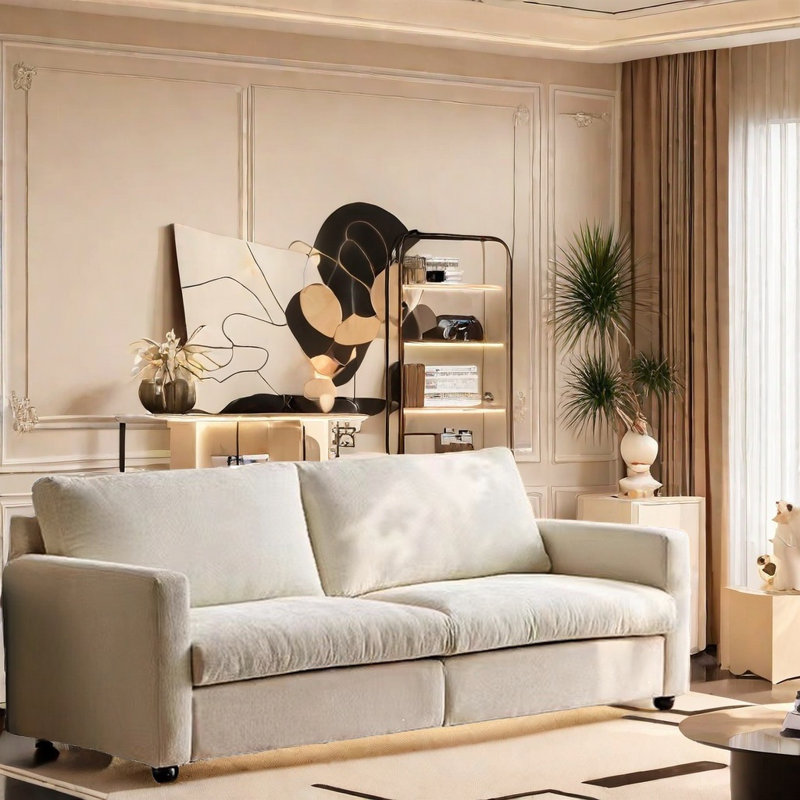 Canapé moderne en ligne simple, H 33,85 po x l 94,48 po x P 35,43 po