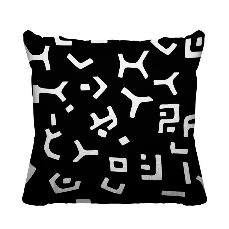 Coussin décoratif intérieur / extérieur Adanya, L 15 po x H 15 po, Noir