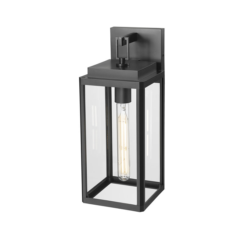 Alpharetta 15.5" High 1-Light Outdoor Wall Lantern - Powder Coated Black