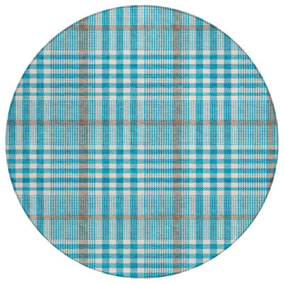 Samira Teal Washable Indoor-Outdoor Rug - 