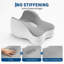 Oreiller ergonomique doublement concave en mousse à mémoire de forme pour les jambes, 1 coussin de soutien avec housse en tissu cationique et doublure intérieure respirante, soulage la pression sur les hanches et les genoux pour un sommeil réparateur, gris, 35 x 25 x 15,5 cm