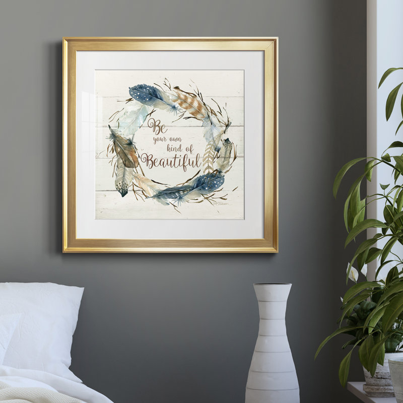 «Own Kind of Beautiful», reproduction d'art textuel sur papier encadré, H 26,5 po x l 26,5 po x P 1,5 po, Papier encadré doré