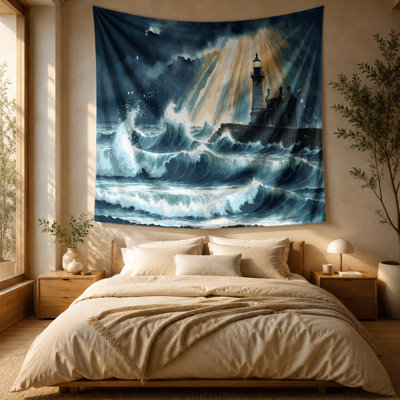 Nautical Modern coastal scenes Wall Tapestry