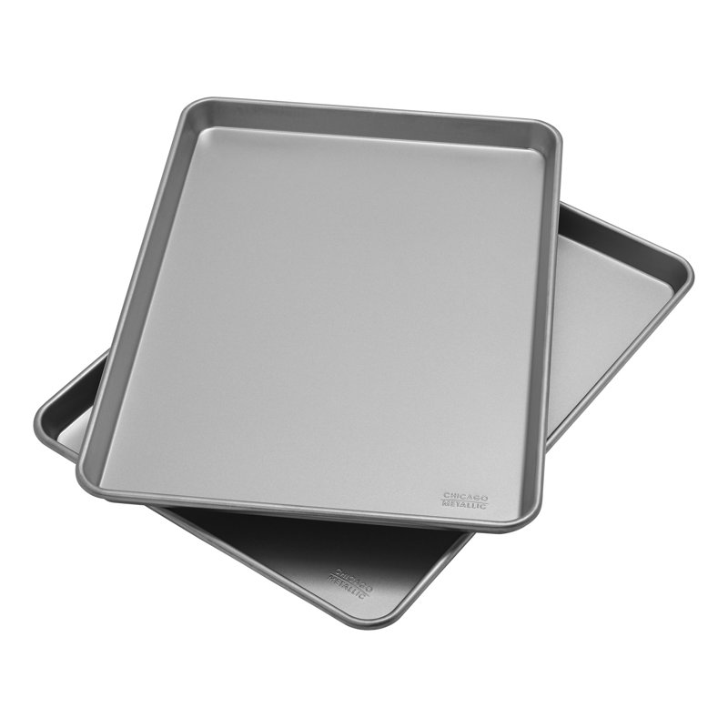 Set of 2 Aluminum Non-Stick Rectangular Baking Sheets