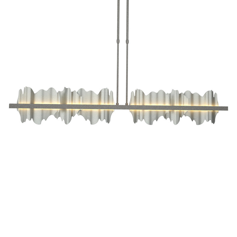 Hildene 1 - Light Unique Linear LED Pendant, Natural Iron, Vintage Platinum