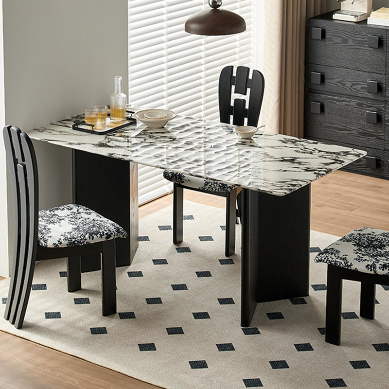 Table de salle à manger rectangulaire 31,49 po Dorthay, H 30,51 po x L 55,11 po x l 31,49 po, Noir