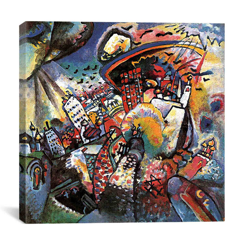 "Moscow II" par Wassily Kandinsky, impression sur toile, H 12 po x l 12 po x p 1,5 po, Toile tendue, Pas de tapis
