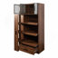 Armoire de cuisine de 70,87 po de hauteur avec tablette de rangement coulissante multi-fonctionnelle multi-niveaux, 1 tiroir, avec porte en verre à cadre en aluminium, cloche à nourriture autoportante avec support à micro-ondes pour salle à manger