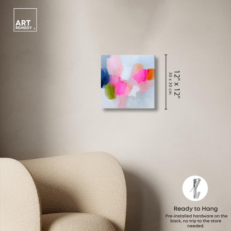 Décoration murale pastel néon «Cloudscape I» par Art Remedy, H 12 po x l 12 po, Toile tendue avec châssis
