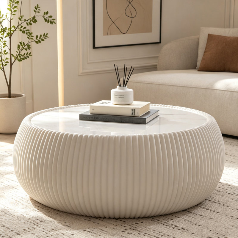 Table basse, Blanc, crème